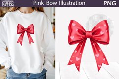 Red Bow Heart Clipart | Valentine Bow Sublimation Product Image 1