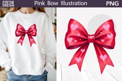 Red Bow Heart Clipart | Valentine Bow Sublimation Product Image 1