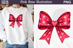 Red Bow Heart Clipart | Valentine Bow Sublimation Product Image 1