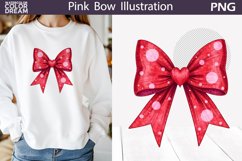 Red Bow Heart Clipart | Valentine Bow Sublimation Product Image 1