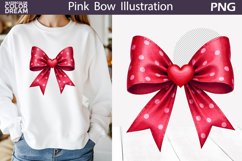 Red Bow Heart Clipart | Valentine Bow Sublimation Product Image 1