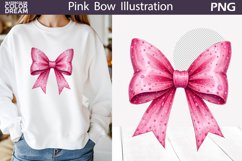 Pink Bow Heart Clipart | Valentine Bow Sublimation Product Image 1