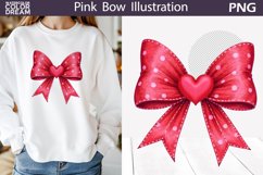 Red Bow Heart Clipart | Valentine Bow Sublimation Product Image 1