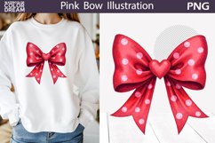 Red Bow Heart Clipart | Valentine Bow Sublimation Product Image 1