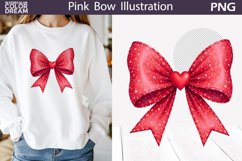 Red Bow Heart Clipart | Valentine Bow Sublimation Product Image 1