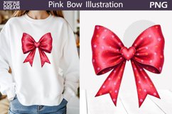 Red Bow Heart Clipart | Valentine Bow Sublimation Product Image 1