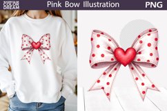 Bow With Heart Clipart | Valentine Bow Sublimation Product Image 1