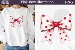 Bow With Heart Clipart | Valentine Bow Sublimation Product Image 1