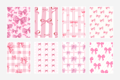 Pink Bow Coquette Digital Paper Pattern Product Image 5