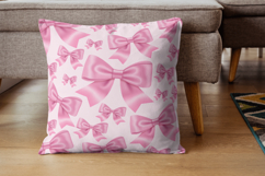 Pink Bow Coquette Digital Paper Pattern Product Image 3