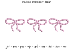 Pink Bows Embroidery Design - Machine Embroidery Pattern Product Image 1