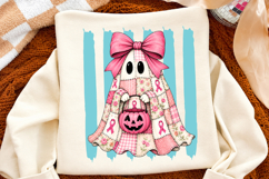Pink Breast Cancer Ghost PNG,Halloween Awareness Design Product Image 2