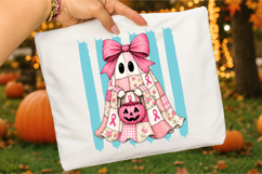 Pink Breast Cancer Ghost PNG,Halloween Awareness Design Product Image 3