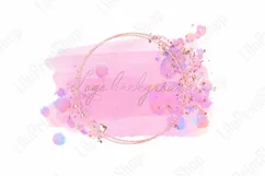 Brush stroke pink and gold logo Background Png Watercolor Product Image 1