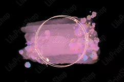 Brush stroke pink and gold logo Background Png Watercolor Product Image 2