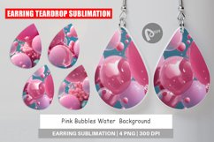 Earring teardrop sublimation design Pink Bubbles Water Product Image 1