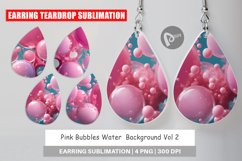 Earring teardrop sublimation design Pink Bubbles Water Product Image 1