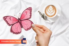 Pink Butterfly Sticker, Colorful Floral Butterfly Sticker Product Image 1