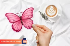 Pink Butterfly Sticker, Cute Butterfly Sticker, PNG Sticker Product Image 1