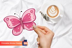 Pink Butterfly Sticker, Colorful Floral Butterfly Sticker Product Image 1