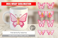 Mug Wrap Design Pink Butterfly Valentine Product Image 1