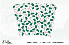 Holly Jolly No Gap Starbucks 24oz Acrylic Tumbler Cup Wrap Product Image 2