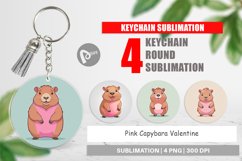 Keychain Pink Capybara Valentine Product Image 1