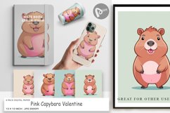 Digital Paper Pink Capybara Valentine Product Image 1
