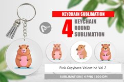 Keychain Pink Capybara Valentine Product Image 1