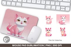 Mouse Pad Pink Cat Valentine Product Image 1