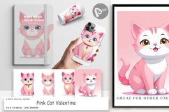 Digital Paper Pink Cat Valentine Product Image 1