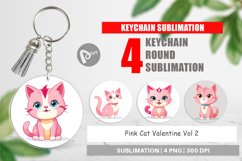 Keychain Pink Cat Valentine Product Image 1