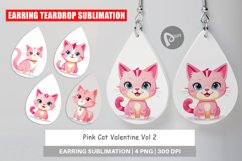 Earring Pink Cat Valentine Product Image 1