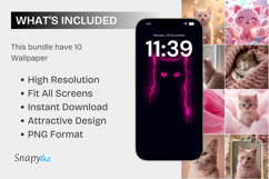 Digital iPhone Android Desktop Pink Cat Wallpaper Product Image 2