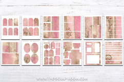 Printable Junk Journal Kit Pink and Champagne digital papers Product Image 2