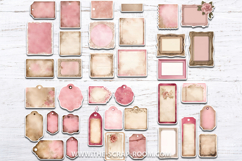 Printable Junk Journal Kit Pink and Champagne digital papers Product Image 4