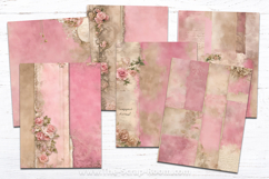 Printable Junk Journal Kit Pink and Champagne digital papers Product Image 5