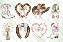 Pink Chinoiserie Cowgirl Sublimation Bundle Clipart Product Image 4