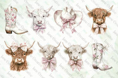 Pink Chinoiserie Cowgirl Sublimation Bundle Clipart Product Image 5