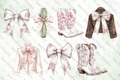 Pink Chinoiserie Cowgirl Sublimation Bundle Clipart Product Image 2