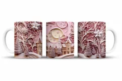 Christmas Mug Wrap Sublimation Designs, 3d Mug, Christmas Png