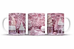 Christmas Mug Wrap Sublimation Designs, 3d Mug, Christmas Png
