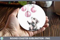 GorgeousPink Christmas Round Coaster design.