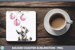 GorgeousPink Christmas Square Coaster design.