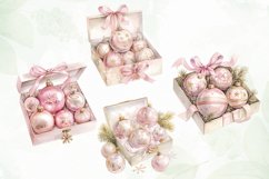 Pink Christmas Balls Sublimation Clipart Product Image 2