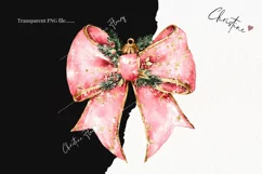 Pink Christmas Bow Clipart | Christmas PNG Product Image 2