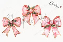 Pink Christmas Bow Clipart | Christmas PNG Product Image 3