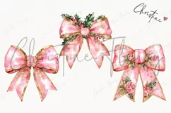 Pink Christmas Bow Clipart | Christmas PNG Product Image 3