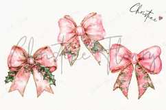 Pink Christmas Bow Clipart | Christmas PNG Product Image 3