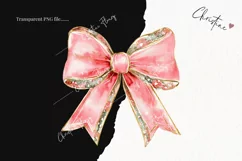 Pink Christmas Bow Clipart | Christmas PNG Product Image 2